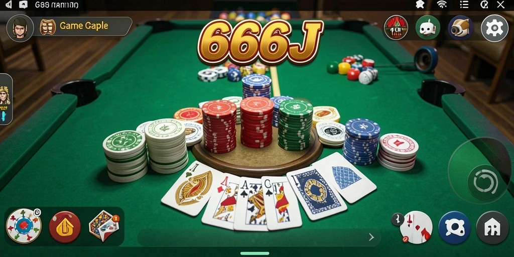 Screenshot utama 666J menampilkan gameplay Gaple yang mengasyikkan.