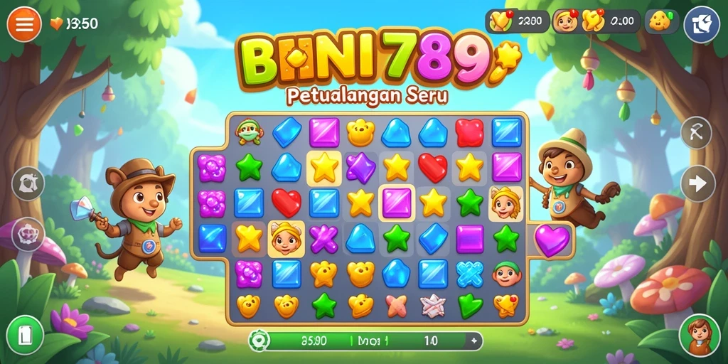 Tampilan gameplay BNI789 dengan kombinasi buah yang seru.
