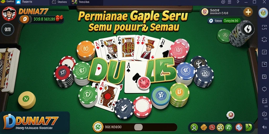 Gameplay seru DUNIA77 dengan pemain Gaple berdampingan.