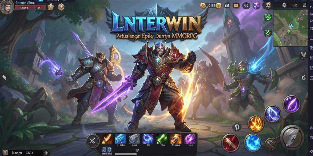 Tampilan gameplay LNTERWIN yang epik dan penuh petualangan.