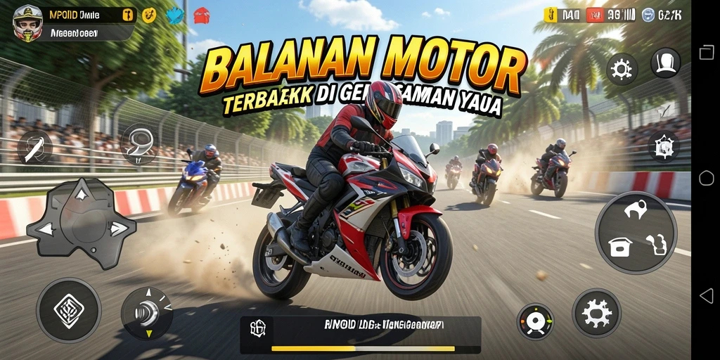 Screenshot MPOID menampilkan aksi balapan motor yang mendebarkan.