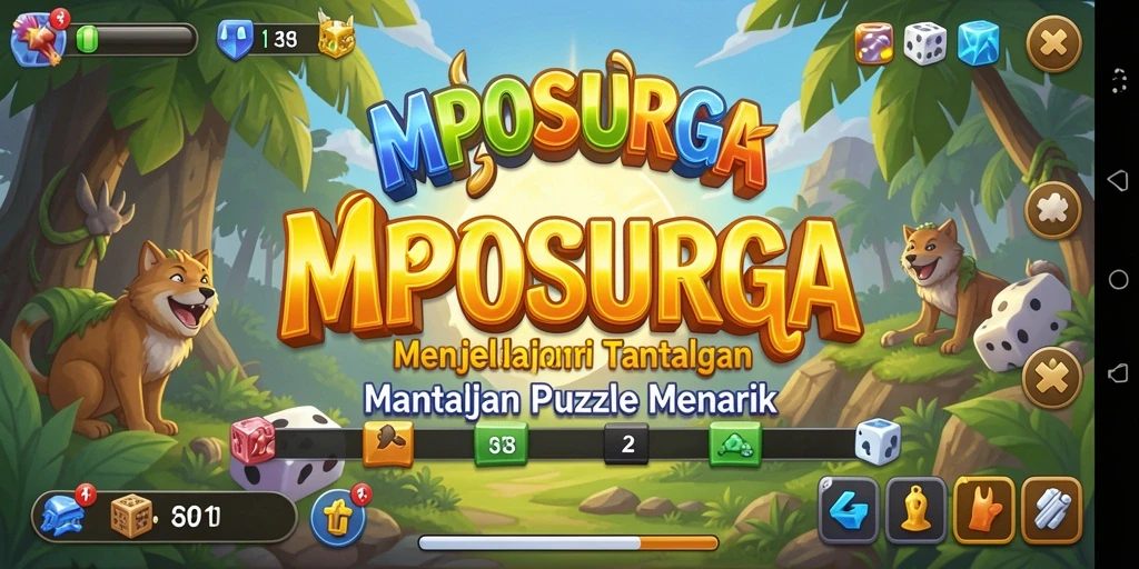 Tampilan gameplay MPOSURGA dengan berbagai teka-teki menarik.