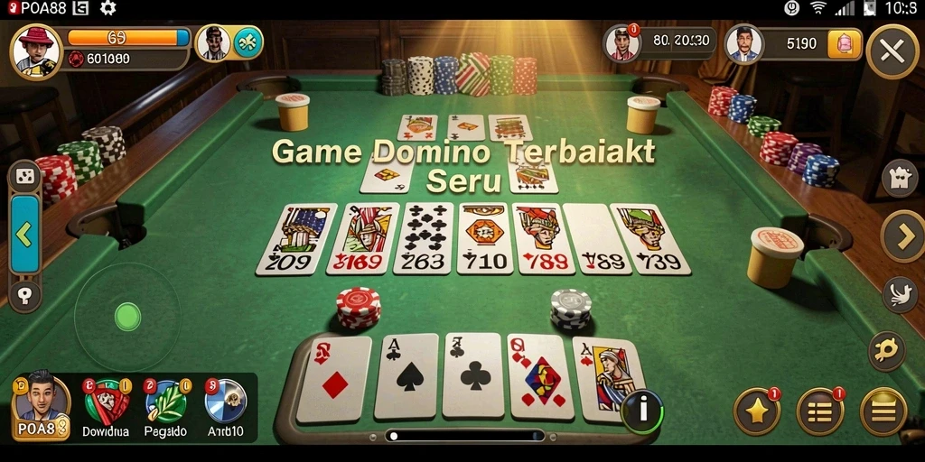 Tampilan gameplay menawan dari POA88 dalam aksi permainan Domino.