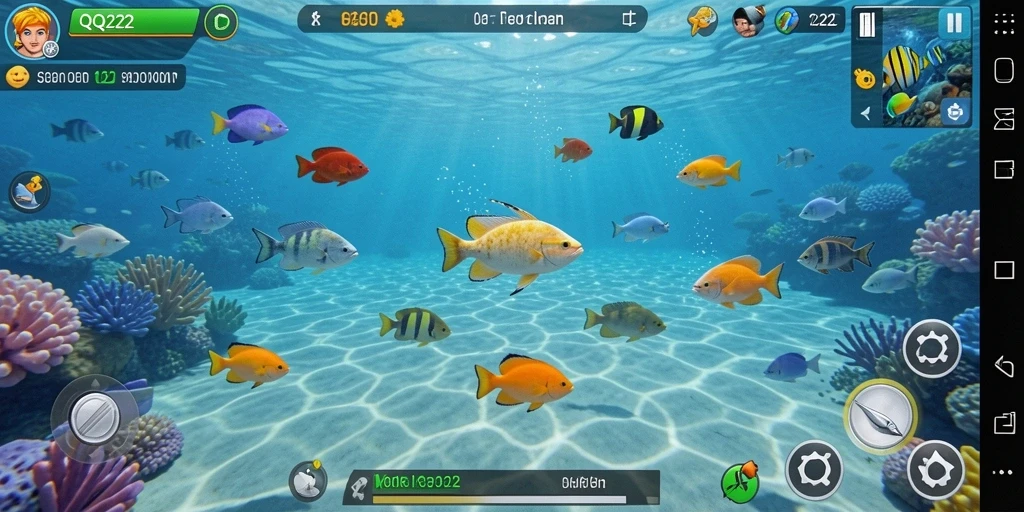 Tampilan menarik dari gameplay Tembak Ikan QQ222.