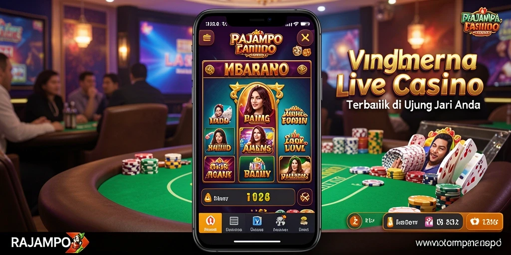 Tampilan gameplay Live Casino yang mendebarkan dan interaktif di RAJAMPO.