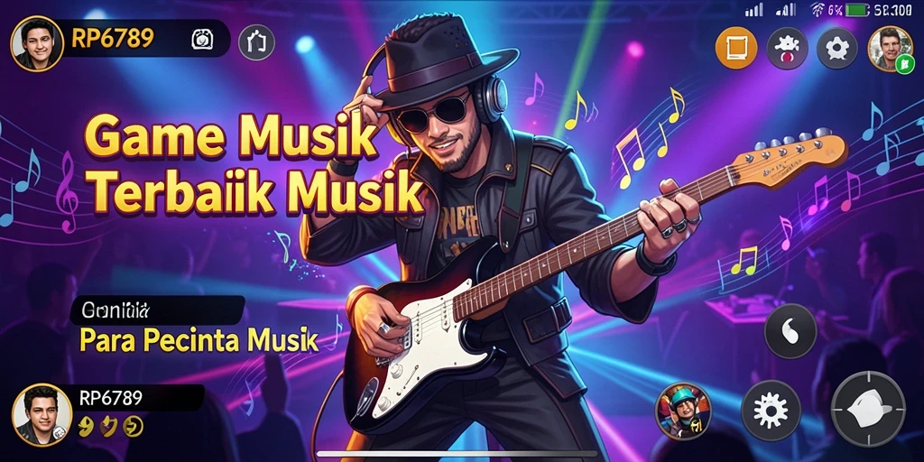 Screenshot dari gameplay RP6789 menunjukkan keseruan bermain musik.