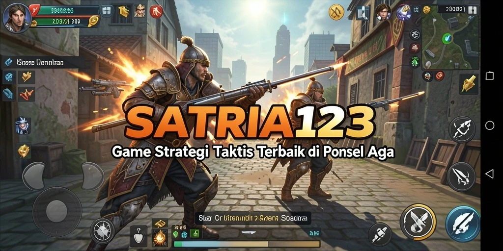 Tampilan gameplay epik dalam SATRIA123 dengan pertempuran strategis.
