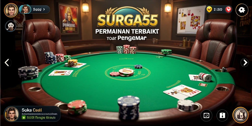 Tampilan menarik dari gameplay poker di SURGA55 yang mengasyikkan.