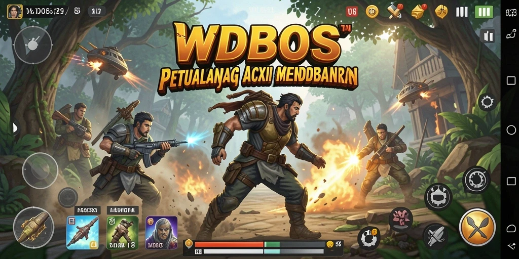 Tampilan aksi seru di WDBOS dengan karakter bertarung yang dinamis.